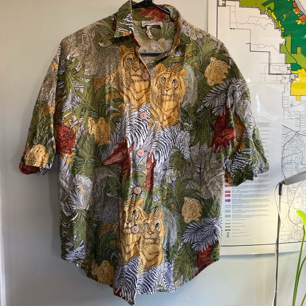 Vintage Multicolor Animal Print Shirt